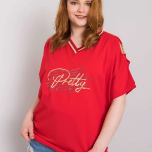 Red plus size blouse Richelle