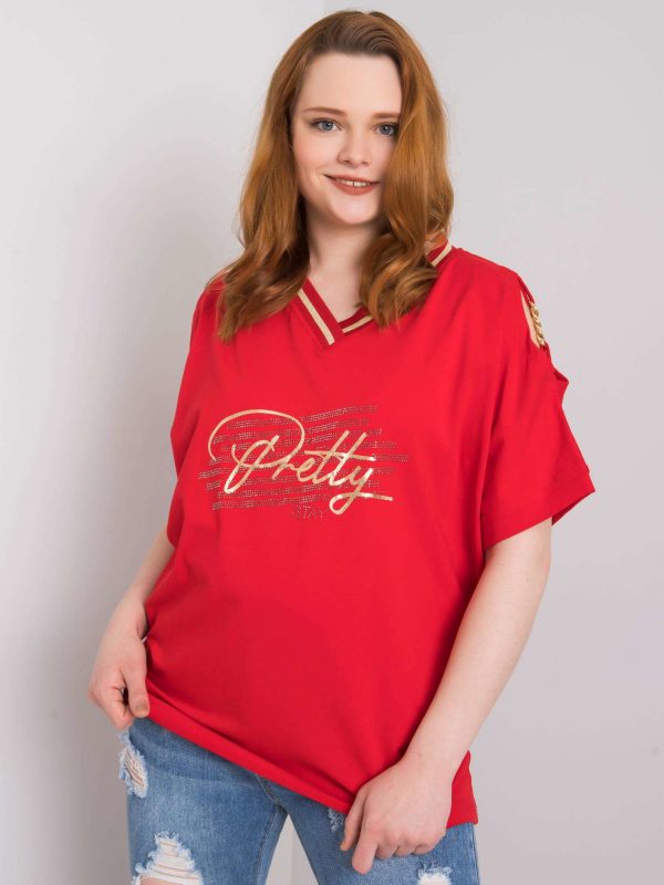 Red plus size blouse Richelle