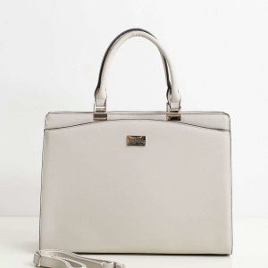 Grey saffiano handbag