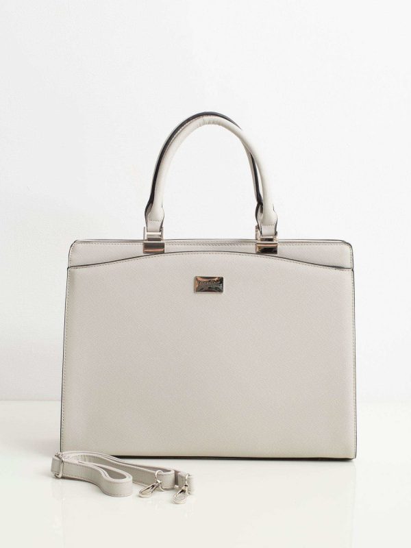 Grey saffiano handbag