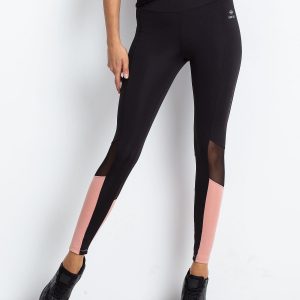 TOMMY LIFE Black & Pink Sports Leggings