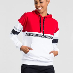 TOMMY LIFE Red & White Sweatshirt