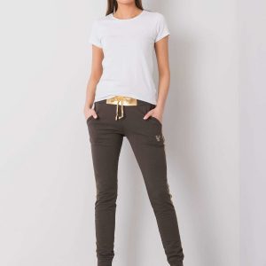 Khaki-gold sweatpants Brenda