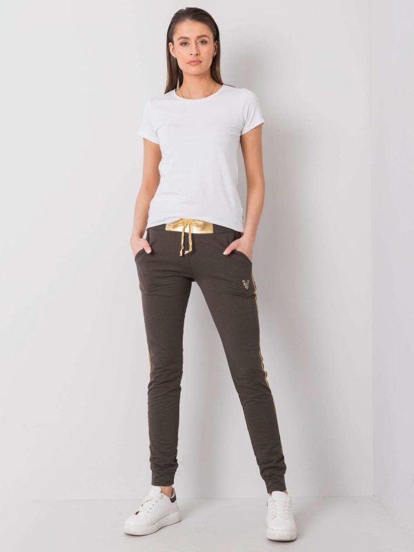 Khaki-gold sweatpants Brenda