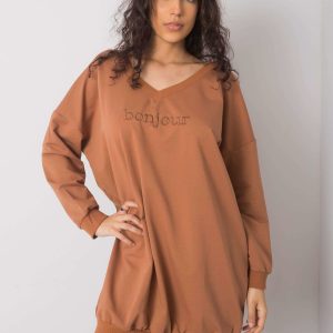 Cameron's light brown casual dress