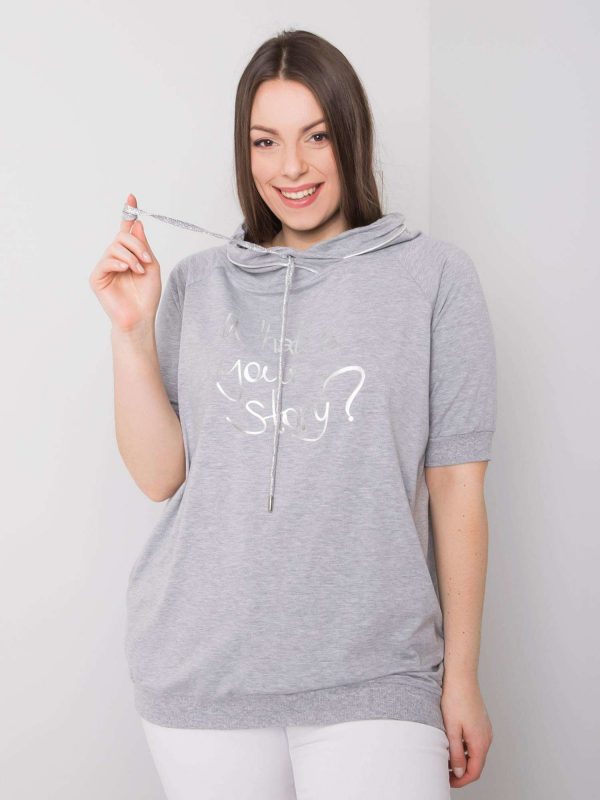 Whitney's grey melange plus size sweatshirt