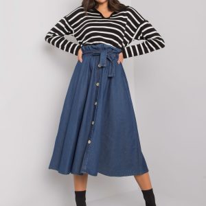 Dark blue midi skirt Northwich RUE PARIS