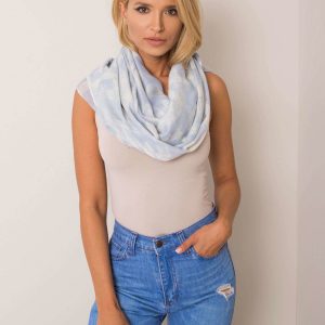 Light blue scarf with patterns