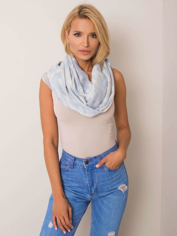 Light blue scarf with patterns