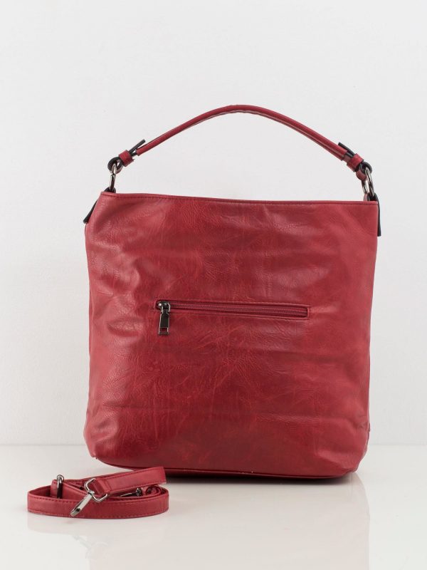 Burgundy large bag made of eco leather