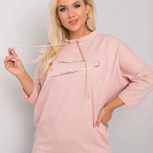 Dirty pink plus size blouse with Chloe inscription