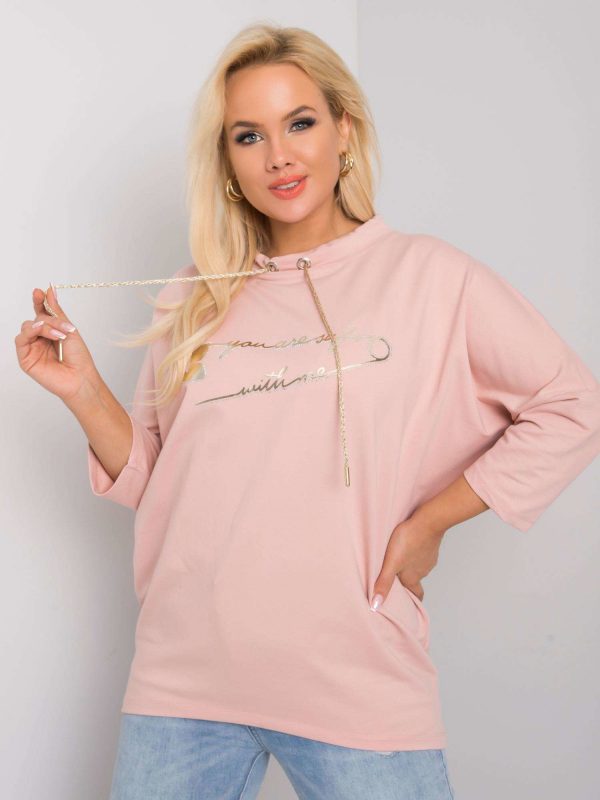 Dirty pink plus size blouse with Chloe inscription