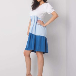 White and blue casual dress Kylie RUE PARIS