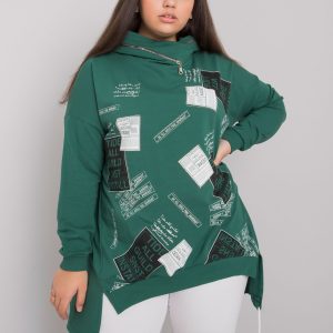 Dark Green Plus Size Hoodie Ives