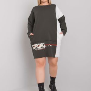 Dark khaki cotton tunic plus size Eleasha