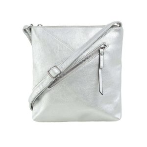 Silver bag with adjustable strap