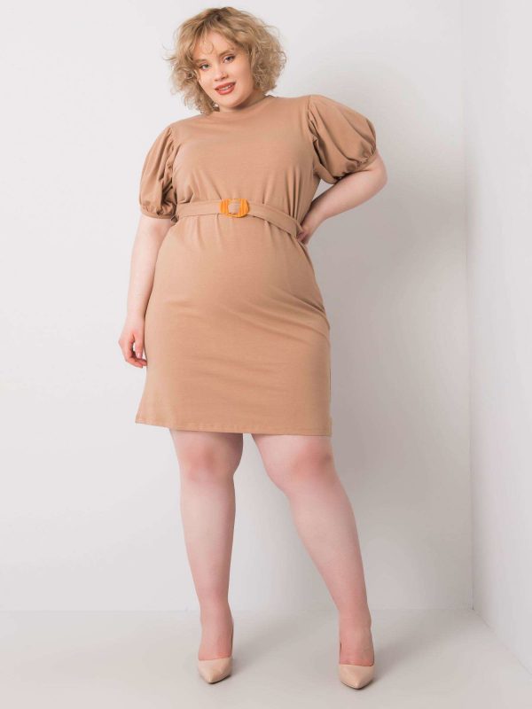 Mylah Strap Plus Size Camel Dress