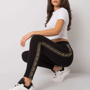 Black and gold leggings with stripes Akemi RUE PARIS