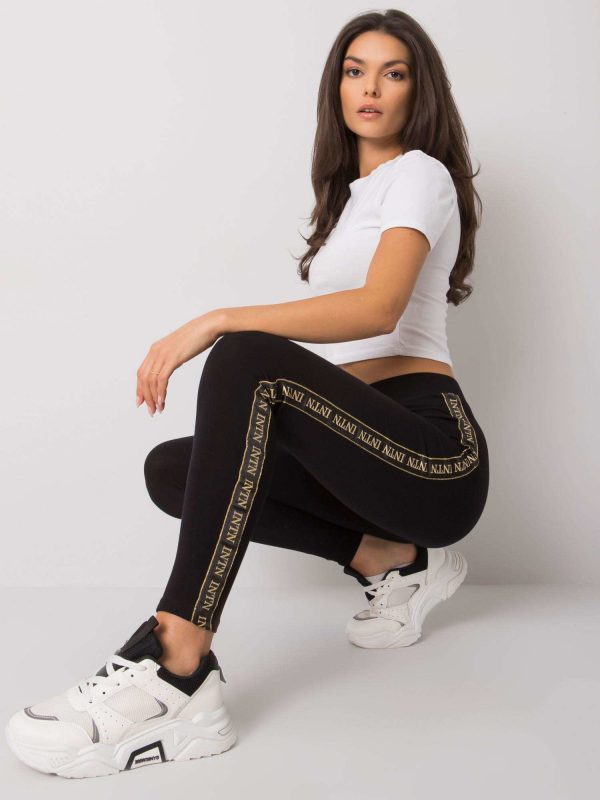 Black and gold leggings with stripes Akemi RUE PARIS