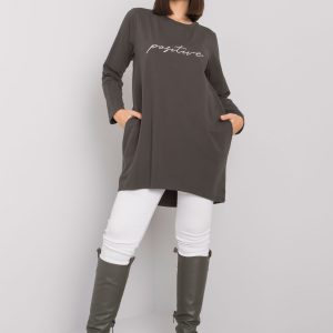 Dark khaki tunic plus size with Kaylah inscription