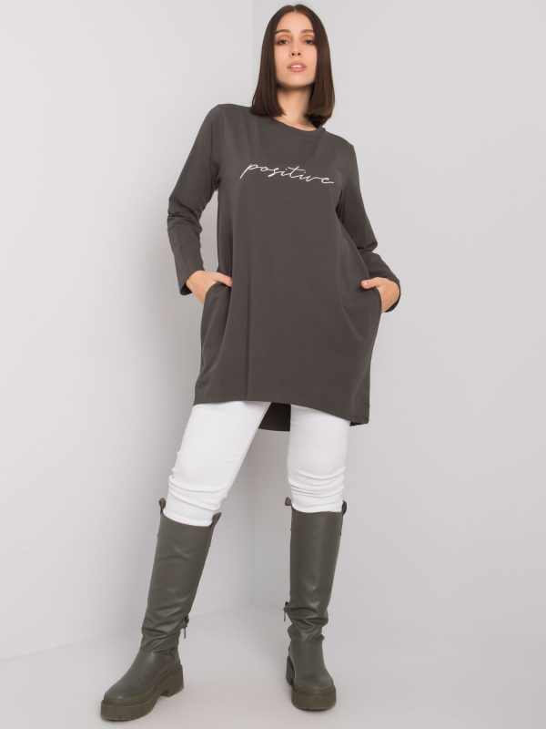 Dark khaki tunic plus size with Kaylah inscription