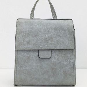 Grey eco-leather women's backpack