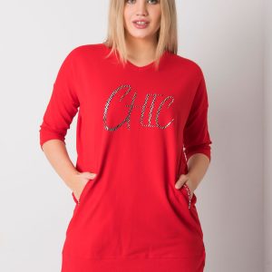 Red tunic plus size with Laurina pockets