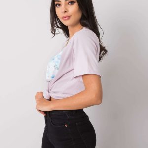 Lilac T-shirt with Dael print