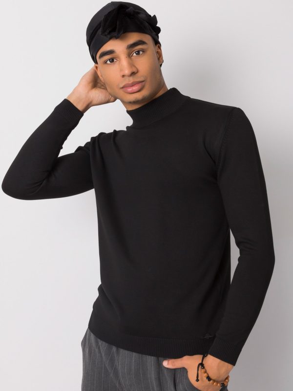 Men's black turtleneck sweater by Thiago LIWALI