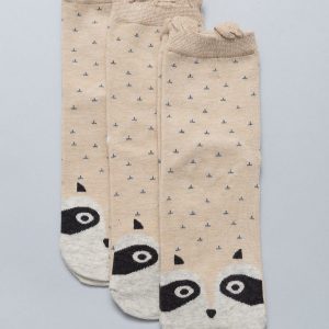 Beige socks with pets 3-pack