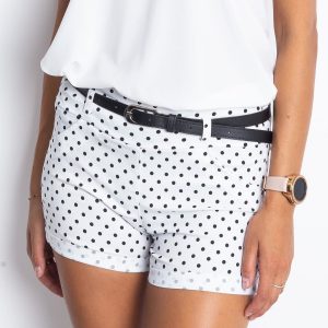 White Grainee Shorts