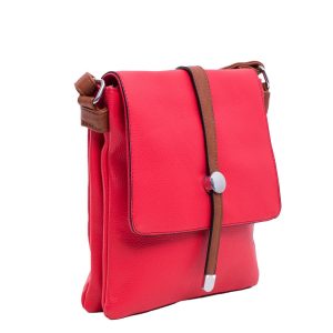 Red Eco Leather Shoulder Bag