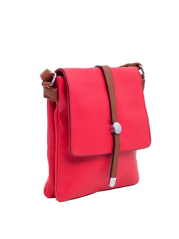 Red Eco Leather Shoulder Bag