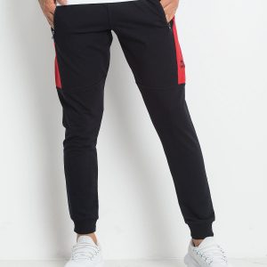 TOMMY LIFE Navy blue and red sweatpants for men