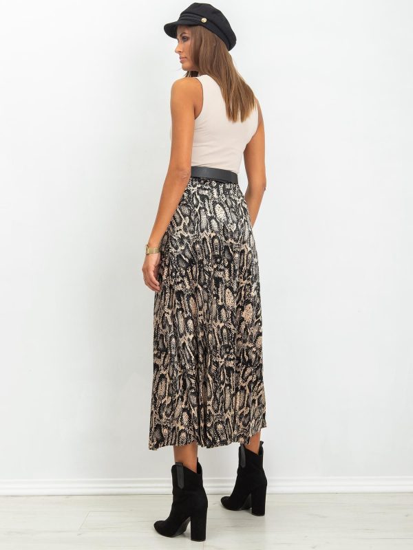 RUE PARIS Black-ecru skirt Mindy