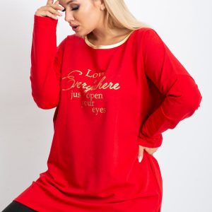 Red tunic plus size Eye