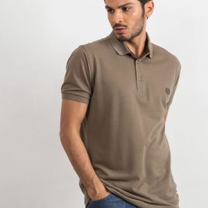 Khaki Men's Polo Shirt Reverse