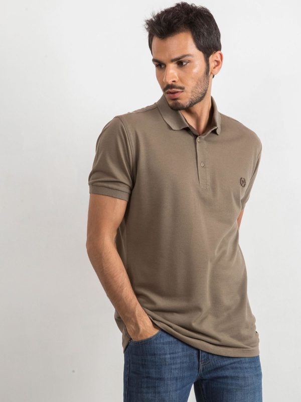 Khaki Men's Polo Shirt Reverse