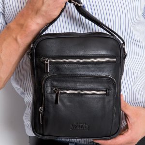 Black Genuine Leather Men's Handbag