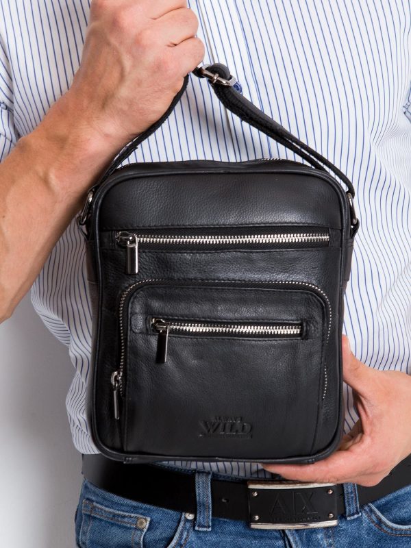 Black Genuine Leather Men's Handbag