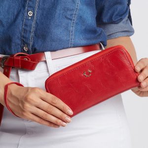 Red zipper wallet