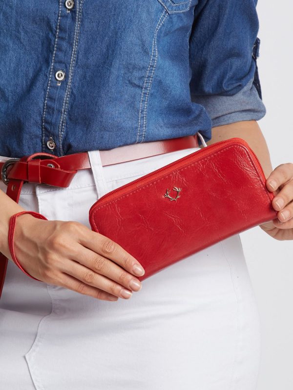 Red zipper wallet