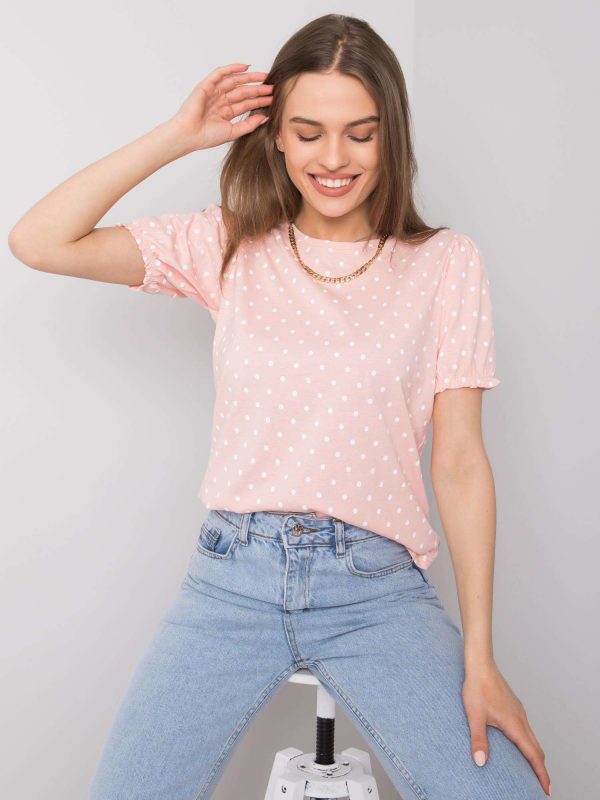 Pale pink T-shirt in polka dot Enna