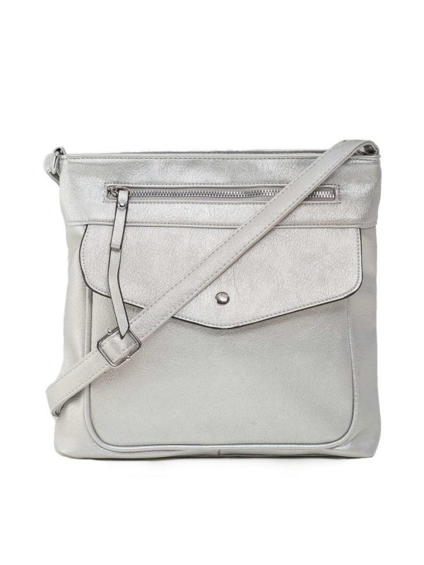 Silver eco-leather handbag