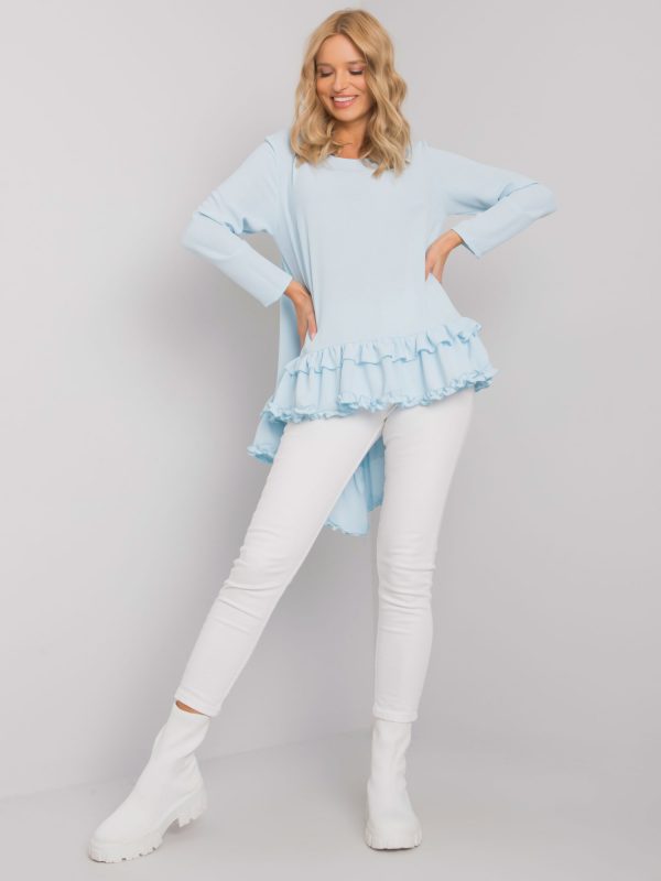 Light blue blouse with flounce Tracy RUE PARIS