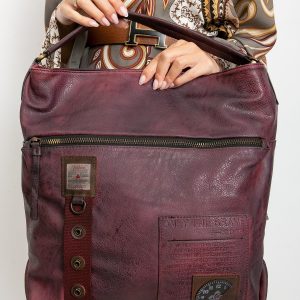 Burgundy eco leather handbag