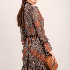 RUE PARIS Dark brown Keira dress