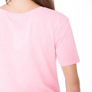 Pink T-Shirt with Romantic Print Girls