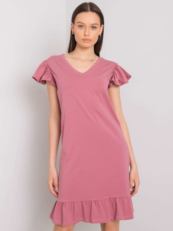 Candace Dirty Pink Ruffle Dress