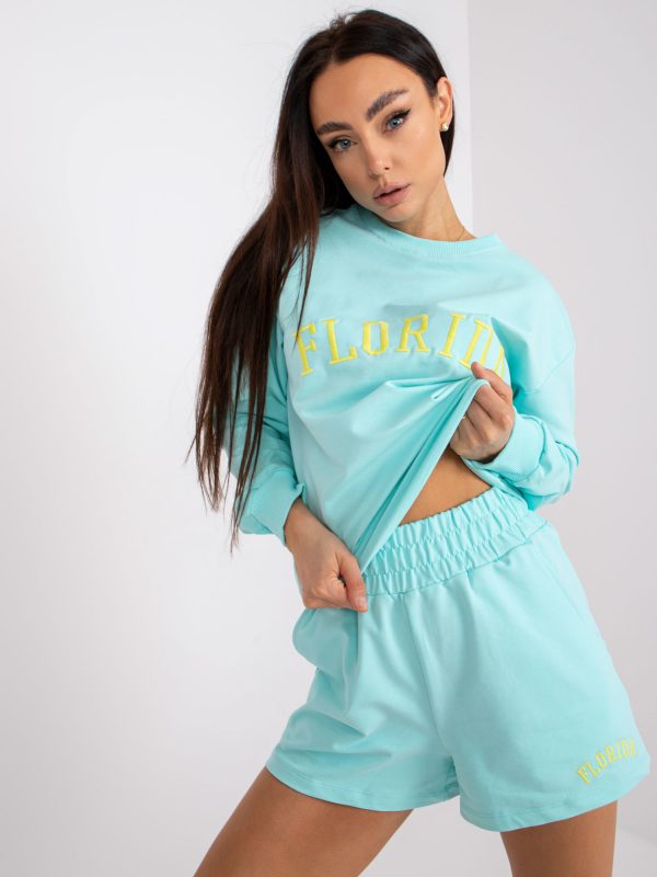 Light blue tracksuit set with stripes